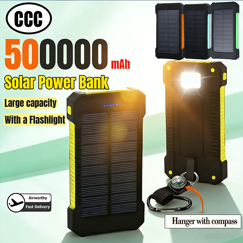 Usb Charger Dynamo - 500000mAh Waterproof Outdoor Solar Power Bank