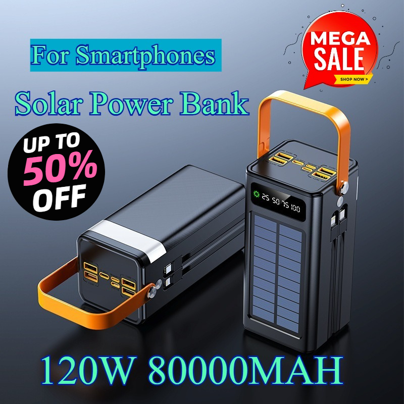 80000mAh Solar Power Bank 120W - огляд і ціна Usb Charger Dynamo
